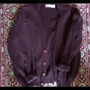 Oversized Burgundy Cardigan